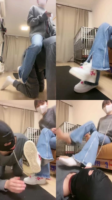 【暴力美学】面试圈养奴-骑马转胯-小白鞋提档-白棉袜塞嘴