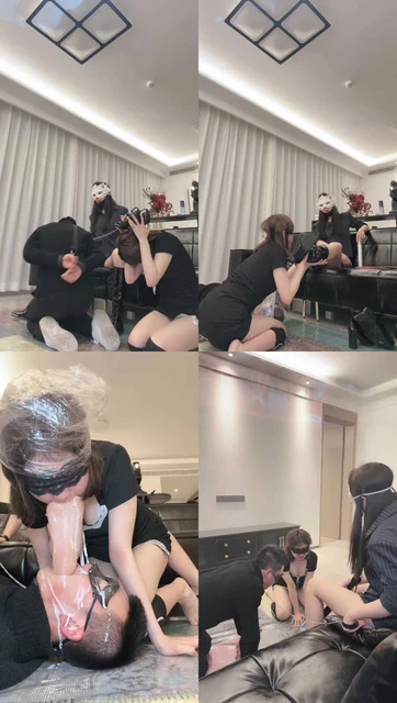 【妆主大大】情侣奴-奴下奴-口球塞嘴狂虐/保鲜膜窒息