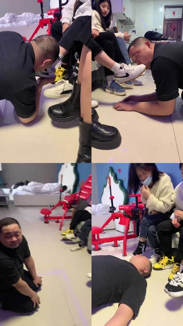 【精神小妹】九S群调双狗-骑脖子做蹲起/吃口水裸足舔