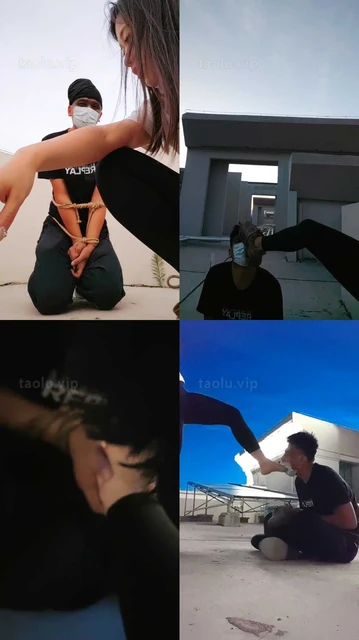 【汐言】户外阳台捆绑虐-吃口水/闻舔臭鞋臭袜/圣水淋浴