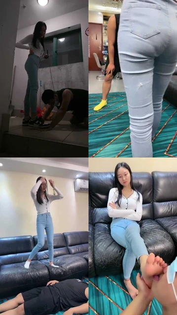 【艾莉】楼梯间骑马爬行/吃口水鞋底/白袜脚全体重踩踏/提档