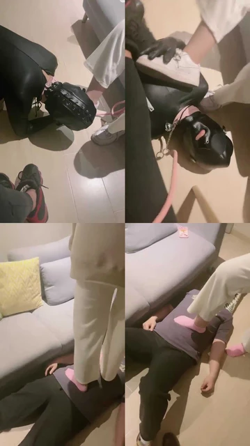 【小软】素人妹妹粉色棉袜辱狗