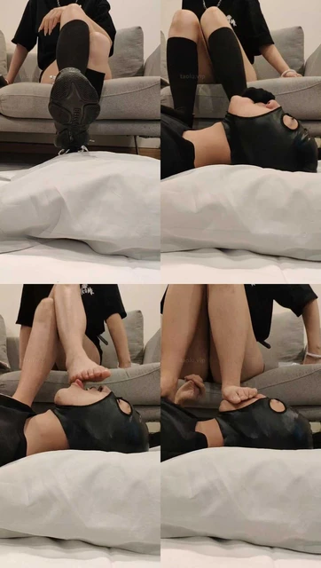 【玥野兔】运动鞋及膝黑袜裸足踩狗脸/插嘴