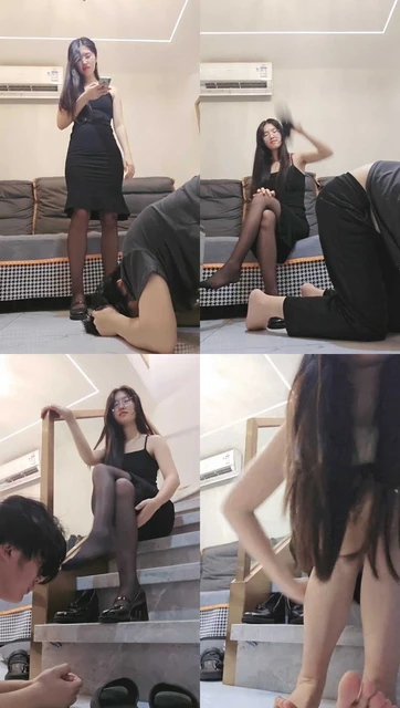 【嘉妮】粗高跟全体重踩/黑丝脚捂脸窒息/脚插嘴/赏赐圣水