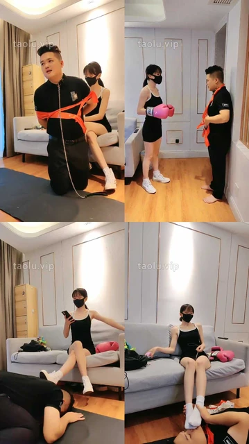 【暴力美学】搏击女教练的多用途家奴/人体沙袋/地毯脚垫