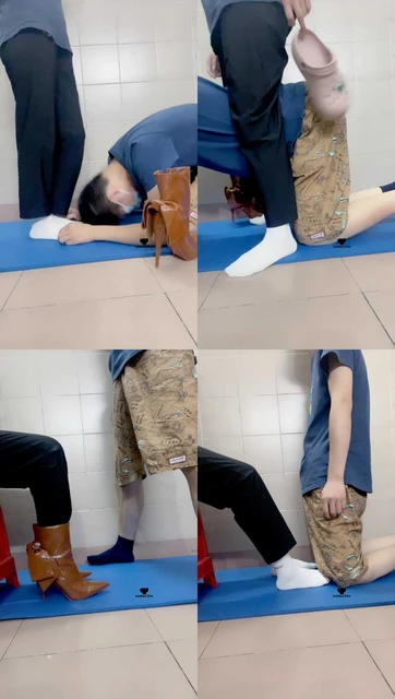 【奇了怪了】白袜重度踢裆/磕头/骑狗背sp