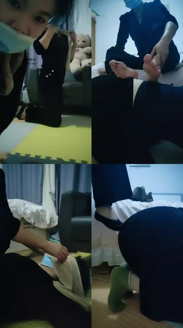 【SX9583】母畜-原味黑船袜玩虐