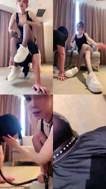 【欣妍大大】御姐S小白鞋-踩踏踢裆/骑马坐垫/滴蜡插嘴