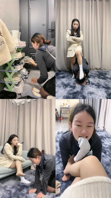 【瑶瑶】母畜-胯下辱-做主人的擦鞋器-吃白袜