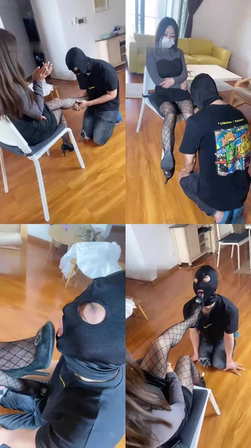 【巴莉女王】在主人黑丝脚下犯贱