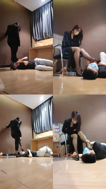 【梵高】金融白领黑丝高跟调-踩踏/舔闻原味丝袜jio【双视角版】