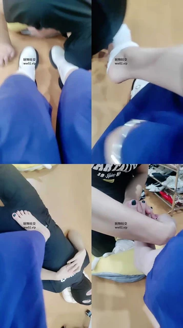 【拽拽】皮鞋白袜踩踏气味辱