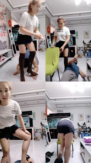 【李老师】长靴丝袜美腿全体重踩踏