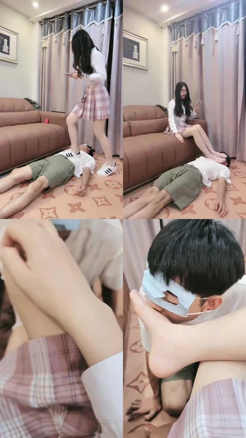 【嘉妮】贝壳头丝袜全体重踩/转胯/揪耳朵/闻鞋窝【完整版】