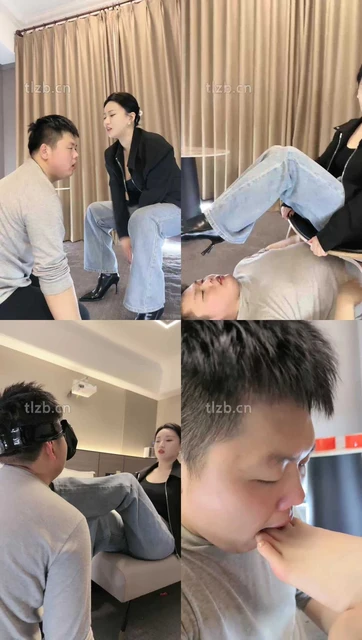 【潘妮女王】连环爆抽耳光/短靴白袜脚下辱