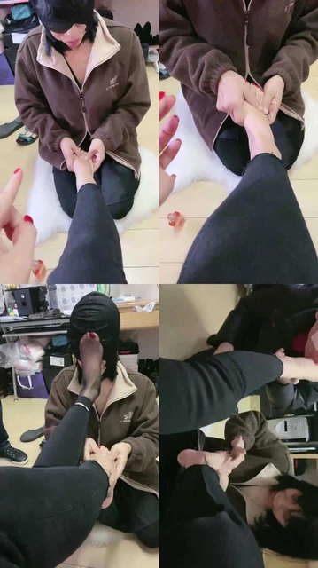 【歌迪丝】情侣奴伺候按摩脚深喉