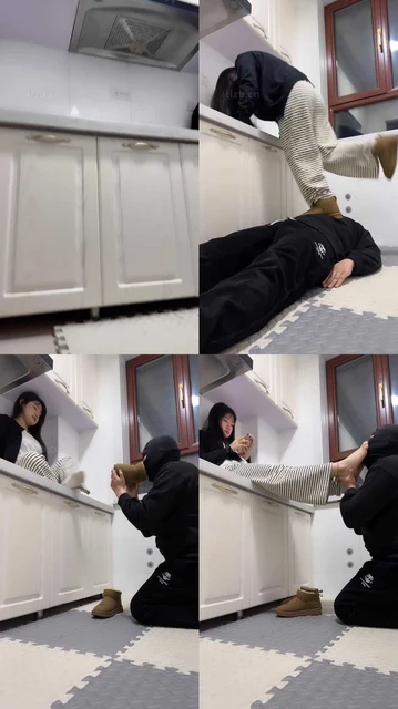 【精神小妹】雪地靴全体重踩脚垫狗