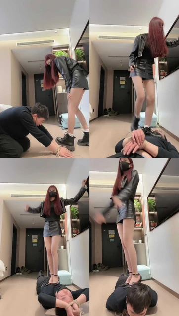 【苏西】捆绑/马丁靴白袜踩狗爪/毁容式踩狗脸/高跟踩