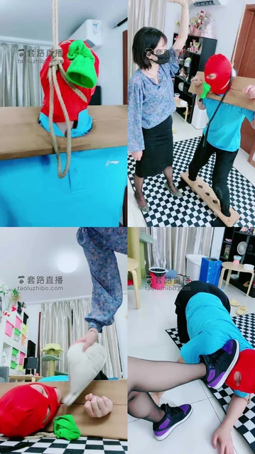 【美离子】袜子塞嘴强制鞭打