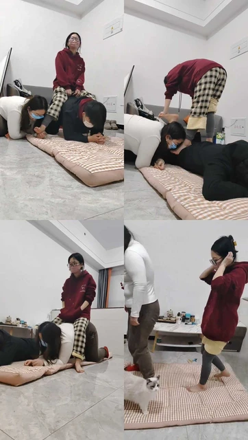 【樱樱】情侣主-让闺蜜下跪伺候-骑狗背/踩踏/奴下奴【四】