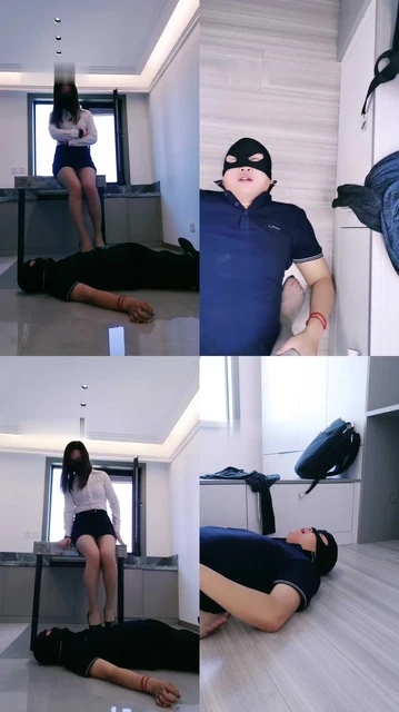 【敏主】白领S高跟丝袜脚全体重踩踏【双视角版】