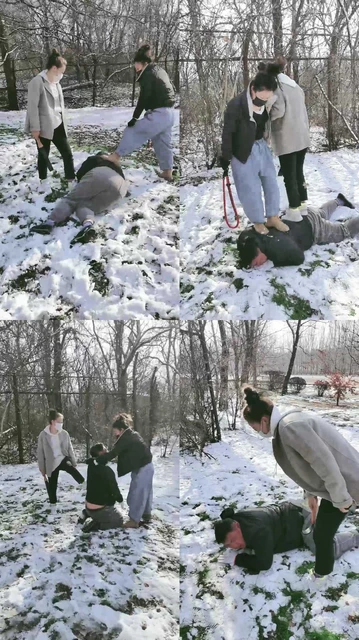 【蒂娜】双女王户外暴打