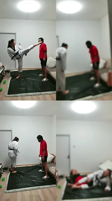 【高兴儿】跆拳道女神暴力踢踹/腿绞