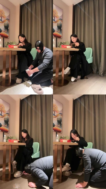 【子熙大人】白棉袜羞辱-下跪伺候小主用餐