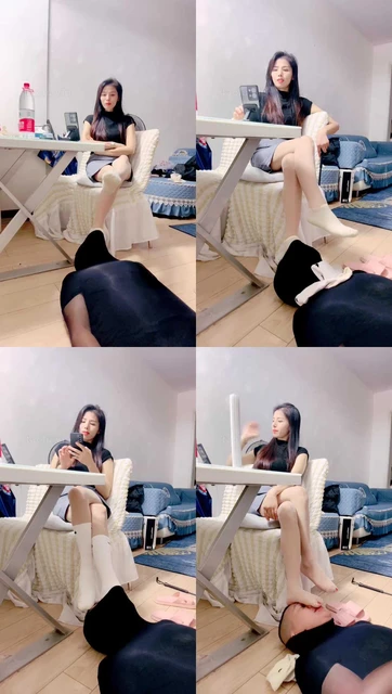 【安琪】桌下视角-超臭白棉袜气味羞辱