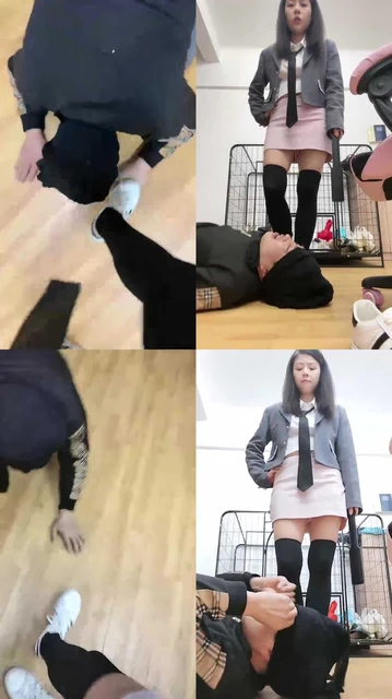 【小猫咪】舔小白鞋/及膝袜踩狗/关狗笼【双视角版】