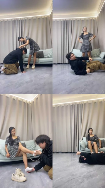 【素人挖掘机】骑马转胯/小白鞋踩踏/窒息/品尝原味白袜