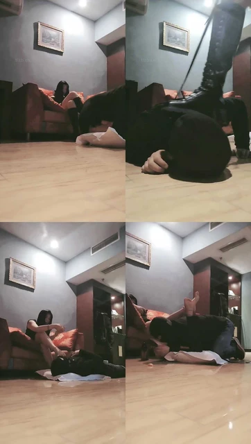 【婷S】转胯爬行/清理长靴/踩踏地板喂食