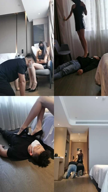 【皮皮】御姐范S-虐父子狗-脚耳光/揪耳朵/骑脖/舔臭脚