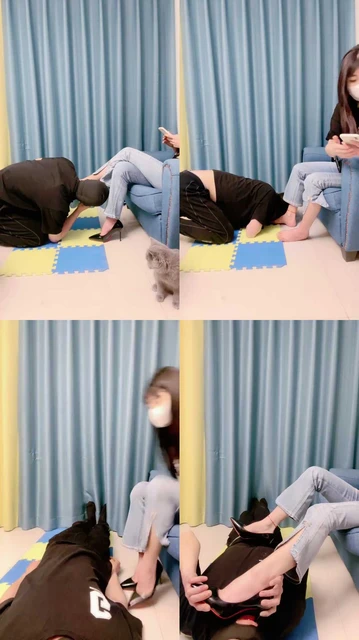 【兔兔大人】卑微男友求舔脏鞋