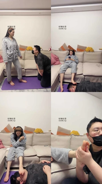 【埋汰】睡衣女神S-玉足踩虐/骑狗背