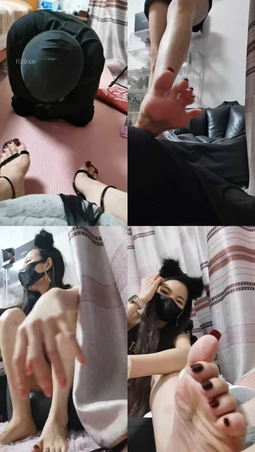 【皮皮】高跟凉鞋裸足玩贱奴/美腿踩踏