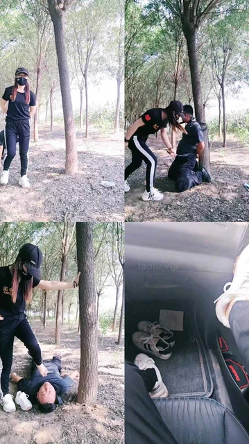 【郡主大人】户外-强行捆绑袜子塞嘴鞭打【双视角版】