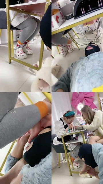 【二宝】素人在场-美甲店当众玩素人