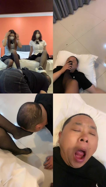 【灰灰酱】黑丝姐妹花重刑玩虐猥琐继父