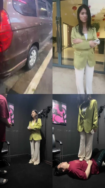 【素人挖掘机】雨天户外开发下班路人美女