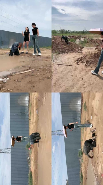 【西彤s】户外戏虐水里打滚