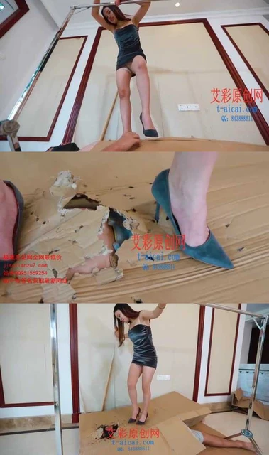 【灵灵】【奴隶岛】灵灵细高跟踩纸皮肉垫