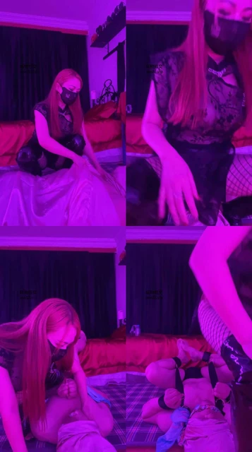 【魔鬼天使】丝巾捆绑/坐脸窒息/高跟长靴踩