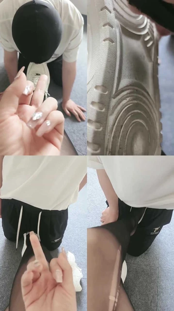 【娜S】清理小白鞋黑丝-舔口水-插嘴