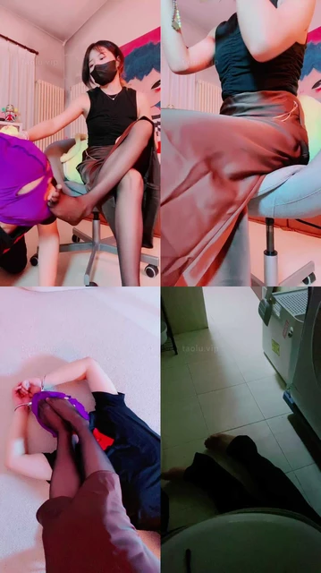 【美离子】手铐捆绑/掐乳/舔黑丝/闻运动鞋/臭脚捂脸/耳光