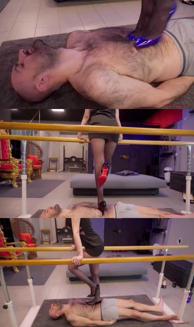 【欧美女王】Victoria女神性感超细高跟残忍跳踩狂扎贱狗!金属高跟踩到肠穿肚烂!