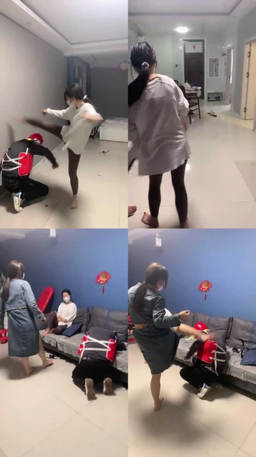 【精神小妹】真实素人跆拳道虐打狗奴