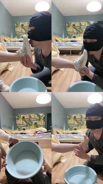 【黑泽兮】狗舌清理脏运动鞋白棉袜