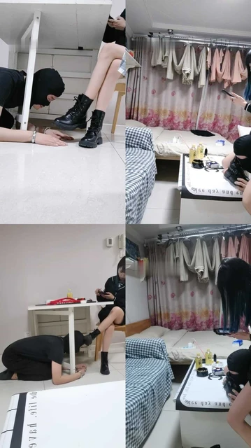 【猫格格】桌下虐狗-戴手铐/短靴白袜闻舔/踩踏【双视角版】