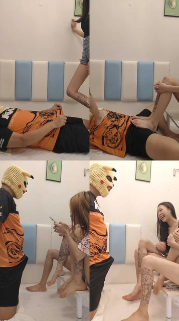 【蛋上蹦迪】双S-纹身精神小妹全体重踩踏/踢裆